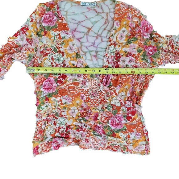 SNO SKINS  Floral V-neck Mock Wrap Exta Large Made in USA - Picture 12 of 16